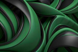 AI generated 3d rendering luxury green and black abstract background. Pro Photo