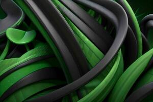 AI generated 3d rendering luxury green and black abstract background. Pro Photo