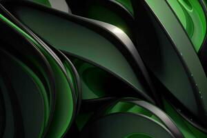 AI generated 3d rendering luxury green and black abstract background. Pro Photo