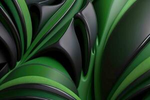 AI generated 3d rendering luxury green and black abstract background. Pro Photo