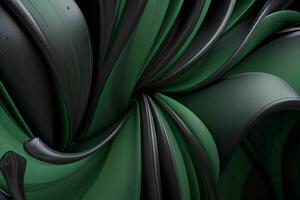 AI generated 3d rendering luxury green and black abstract background. Pro Photo