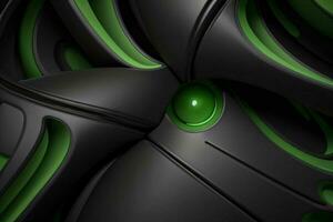 AI generated 3d rendering luxury green and black abstract background. Pro Photo