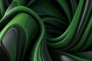 AI generated 3d rendering luxury green and black abstract background. Pro Photo