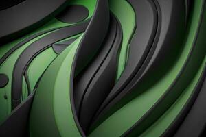 AI generated 3d rendering luxury green and black abstract background. Pro Photo