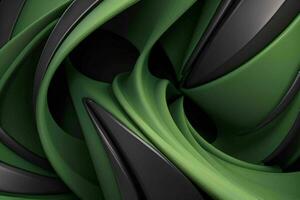 AI generated 3d rendering luxury green and black abstract background. Pro Photo