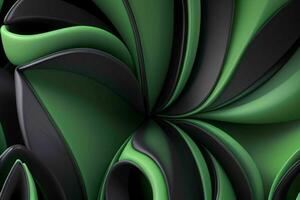 AI generated 3d rendering luxury green and black abstract background. Pro Photo