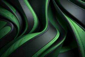 AI generated 3d rendering luxury green and black abstract background. Pro Photo