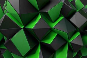 AI generated 3d rendering luxury green and black abstract background. Pro Photo