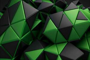 AI generated 3d rendering luxury green and black abstract background. Pro Photo