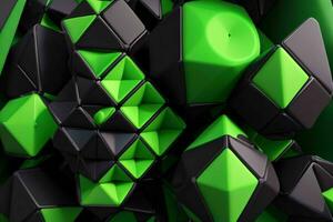 AI generated 3d rendering luxury green and black abstract background. Pro Photo