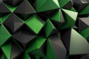 AI generated 3d rendering luxury green and black abstract background. Pro Photo