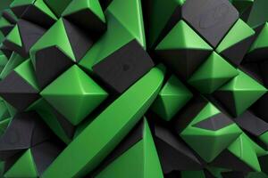 AI generated 3d rendering luxury green and black abstract background. Pro Photo