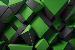 AI generated 3d rendering luxury green and black abstract background. Pro Photo