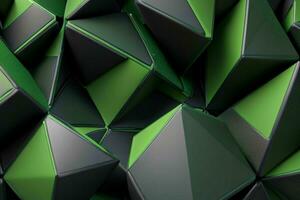 AI generated 3d rendering luxury green and black abstract background. Pro Photo