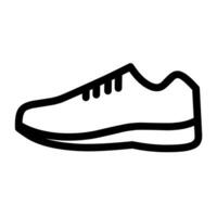 Sports shoes vector icon on white background. Black footwear line icon.