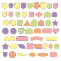 Collection of badge vector template, label with border.