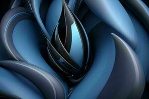 AI generated 3d rendering luxury blue and black abstract background. Pro Photo