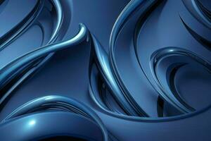 AI generated 3d rendering luxury blue and black abstract background. Pro Photo