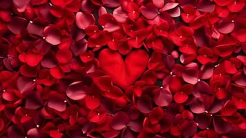 ai gerado amor flores vermelho Rosa pétala coração video