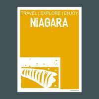 Niágara Ontario Canadá Monumento punto de referencia folleto plano estilo y tipografía vector