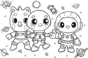 Astro boys travel in space vector