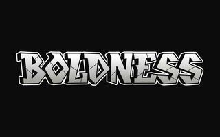 Boldness - single word, letters graffiti style. Vector hand drawn logo. Funny cool trippy word Boldness, fashion, graffiti style print t-shirt, poster concept