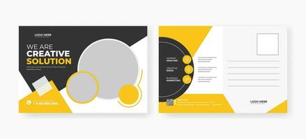 Abstract postcard template design vector