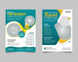 Travel poster or flyer pamphlet brochure A4 size design template. vector