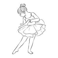 cute little ballerinas ballet costume is dancing pose character cartoon illustration vector