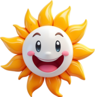 ai generiert Karikatur Sonne mit ein Lächeln auf es ist Gesicht png