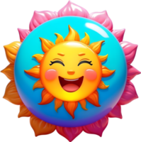 AI generated cartoon sun with a smile on its face png