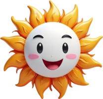 AI generated cartoon sun with a smile on its face png