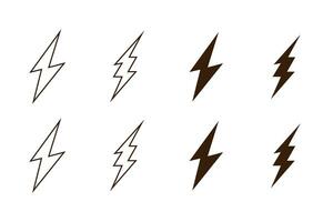 Electricity icon, electric power, energy, bolt circle symbol. vector