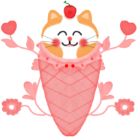 sweet cat Valentine day png