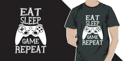 Stylish gaming t shirt and apparel trendy typography t shirt design for game lover. vector