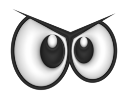 3d Cartoon Eyes Aggressive on a transparent background png