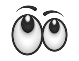 3d Cute Cartoon Eyes Looking Up on a transparent background png