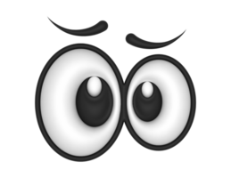 3d Cartoon Eyes Worried on a transparent background png
