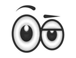 3d Cartoon Eyes Eyebrow Up on a transparent background png