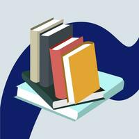 Stack of books, 3d isometric. Stack textbooks for education illustration vector