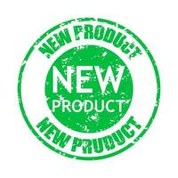 New product rubber stamp texture. Increase sales. Release product, scratched grungy print watermark. Vector illustration