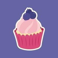 Cute Cupcake designs decoration fruit vector