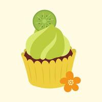 Cute Cupcake designs decoration fruit vector