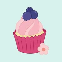 Cute Cupcake designs decoration fruit vector