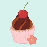 Cute Cupcake designs decoration fruit vector