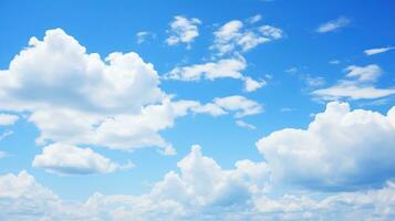 ai generado azul cielo antecedentes con nubes creado con generativo ai foto