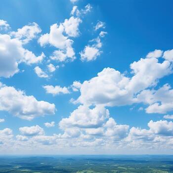 AI generated Blue sky background with clouds. Created with Generative AI photo