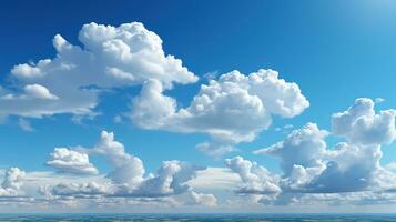 ai generado azul cielo antecedentes con nubes creado con generativo ai foto