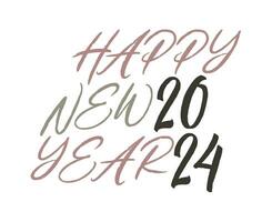 Happy New Year 2024 Abstract Graphic Design Vector Logo Symbol Illustration