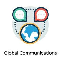 Trendy Global Communication vector